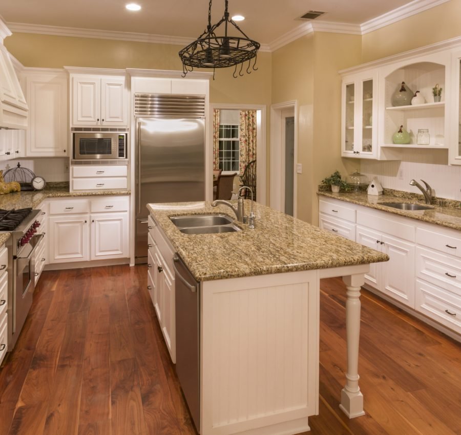 Beautiful Custom Kitchen Interior in a New House.